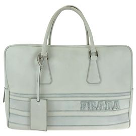 Prada Saffiano Leather Business Bag White