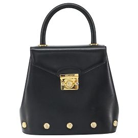 Salvatore Ferragamo Cuir Vintage Noir