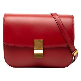 Céline Celine Classic Box Medium Shoulder Bag Red