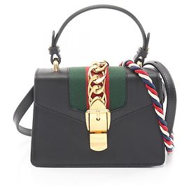Borsa Gucci Sylvie Sherry Line Nero Multicolore