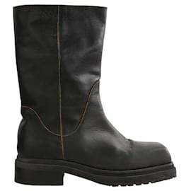 Autre Marque Black leather boots Black