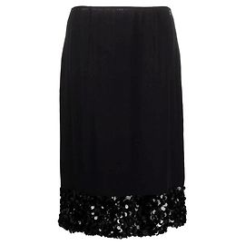 Chanel Black Silk Skirt - 2000s Black