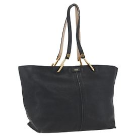Chloé Borsa Tote in Pelle Nera e Oro Auth bs32405 Nero D'oro