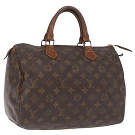 LOUIS VUITTON Bolsa de Mão Monogram Speedy 30 M41526 LV Auth 164596 Monograma