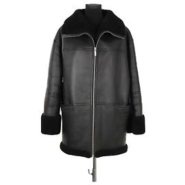 Totême Ledermantel Schwarz Schwarz