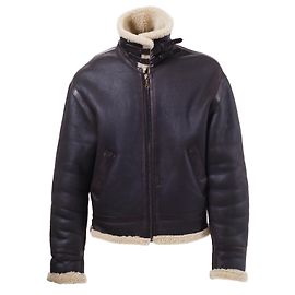 Veste en cuir shearling Versace Marron