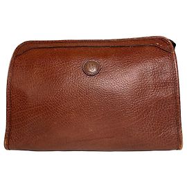 Clutch de couro vintage Dior marrom Marrom
