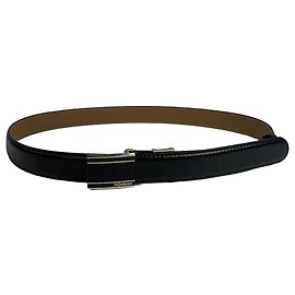 Cinturón de cuero vintage Yves Saint Laurent negro Negro
