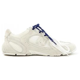 Miu Miu Suede Mesh Sneakers White Beige