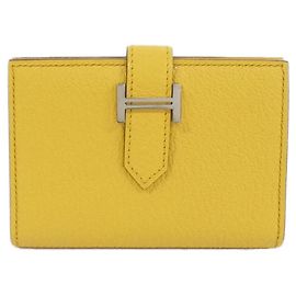 Hermès Hermes Bearn Chevre Card Case Yellow