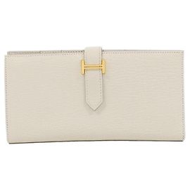 Hermès Cartera Larga Soufflet Chèvre Béarn Hermes Castaño Otro