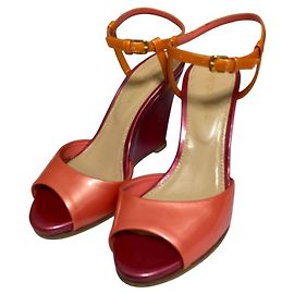 Autre Marque Sandales à talons compensés Sergio Rossi Rose Orange