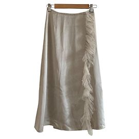 Autre Marque Satin-Tüll-Rock ESTNATION Beige