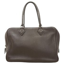 Hermes Hermès Plume 32 Togo Ebene Handbag Damier ebene