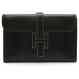 Hermès HERMES Jige PM Second Clutch Bag Black