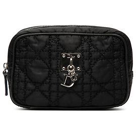 Neceser de cosméticos de nylon negro Cannage Dior Negro