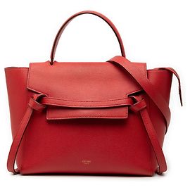 Céline Bolsa de cinto em couro de bezerro micro texturizado vermelho Celine Vermelho