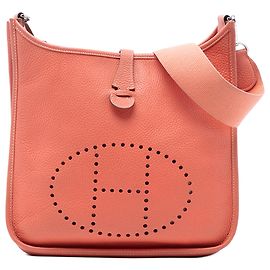 Hermès Evelyne 29 em Couro Clemence Rosa Rosa