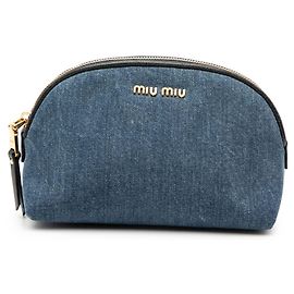 Neceser de denim azul Miu Miu Azul