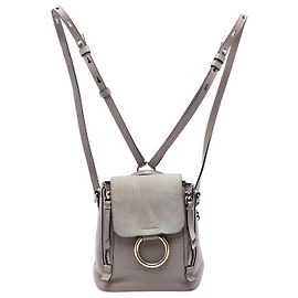 Chloé Brown Mini Calfskin and Suede Faye Backpack Brown Taupe