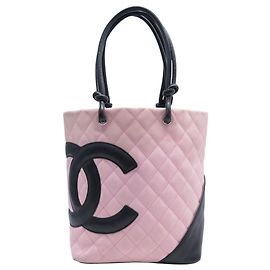 BORSA A MANO CHANEL CAMBON IN PELLE QUILTED ROSA E NERA Rosa