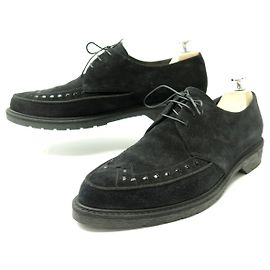Céline NEW CELINE SHOES HEDI SLIMANE COLLECTION DERBY 45 IN BLACK SUEDE Black