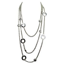 Céline CELINE MULTI-STRANG KETTE ODER LANGER HALSBAND 65 CM SILBERNE KETTE Silber