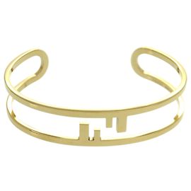 Fendi FF Logo Orlock Metallgoldarmband Golden