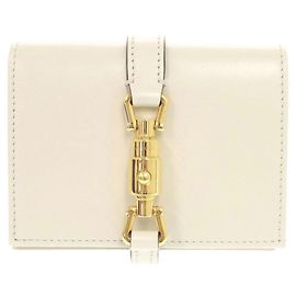 Carteira bifold em couro marfim Gucci Jackie 1961 Cru