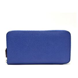 Hermès Hermes Azap Long Wallet in Blue Epsom Leather Blue