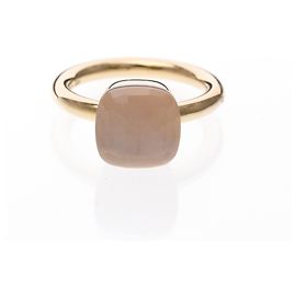 Anel Pomellato Nudo Clássico em Ouro Rosa e Ouro Branco Dourado