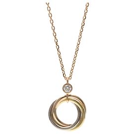 Colar Trinity Cartier 1P com Diamante Dourado