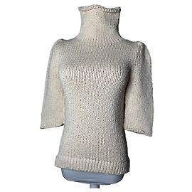 Vintage Balenciaga kurzer Rollkragenpullover beige M Beige