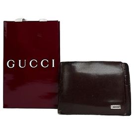 Vintage Gucci Flapable Leather Wallet Brown Brown