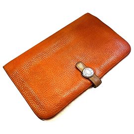 Monedero Dogon GM Togo de Hermès en Naranja Naranja