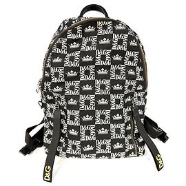 Dolce & Gabbana All-Over Logo Backpack Black White