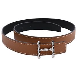 Kit cintura H Torsade Hermès in pelle marrone Marrone Rosso