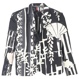 Thom Browne Thom Brown Patchwork-Blazer aus schwarzer und weißer Wolle Schwarz
