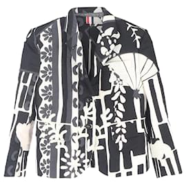 Thom Browne Thom Brown Patterned Patchwork Blazer in Black and White Wool Black