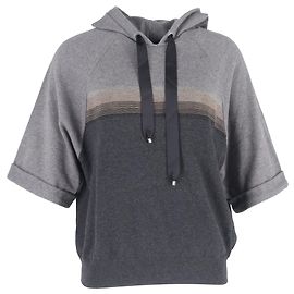 Kurze Hoodie von Brunello Cucinelli aus grauer Kaschmir Grau