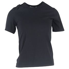 T-shirt en coton noir avec accent découpé Victoria Beckham Noir