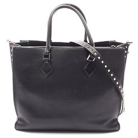 Valentino Garavani Valentino Rockstud Leder Tote Bag Schwarz