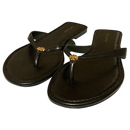 Sandálias de couro Tory Burch com tiras Preto