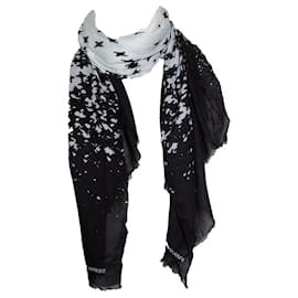 Sciarpa stampata bianca e nera Dsquared2 Nero Bianco