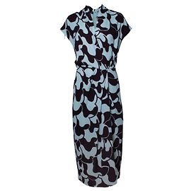 Robe maxi bleu clair et marron de Dries van Noten Marron Bleu
