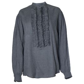 Laurence Bras Laurence-BH, graue Bluse mit Rüschensaum FW25 Grau