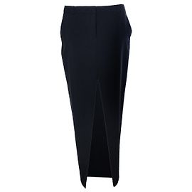Autre Marque Schwarze Maxi-Rock mit hohem Frontschlitz (nude) Schwarz