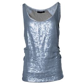 Donna Karan, grey metallic sequinned top Grey