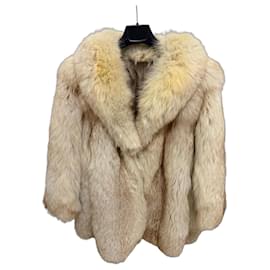 Autre Marque Fuchs-Fellmantel beige Seidenfutter Beige