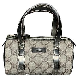 Bolsa Boston Mini Gucci em lona monogramada Marrom Bege